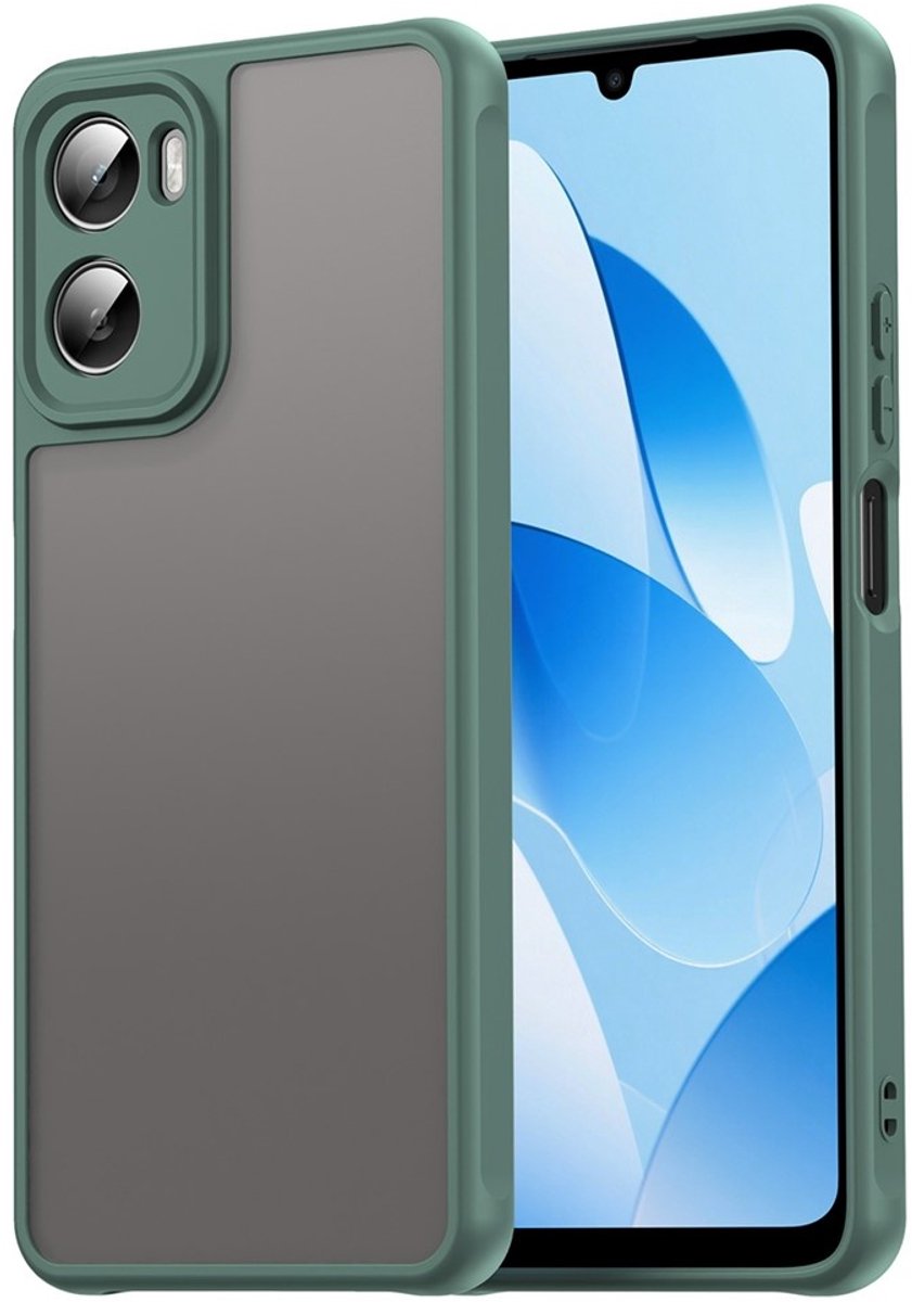 Coverup Hoesje - Geschikt voor Motorola Moto G06 / G06 Power Hoesje - Coverup Mat Transparante Back Cover met Camera Cover - Groen