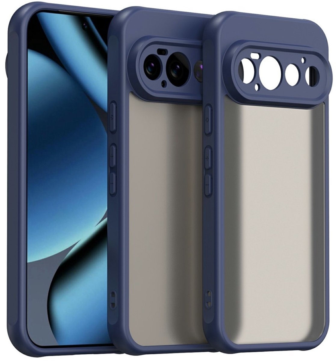 Coverup Hoesje - Geschikt voor Google Pixel 11 Pro Hoesje - Coverup Mat Transparante Back Cover met Camera Cover - Blauw