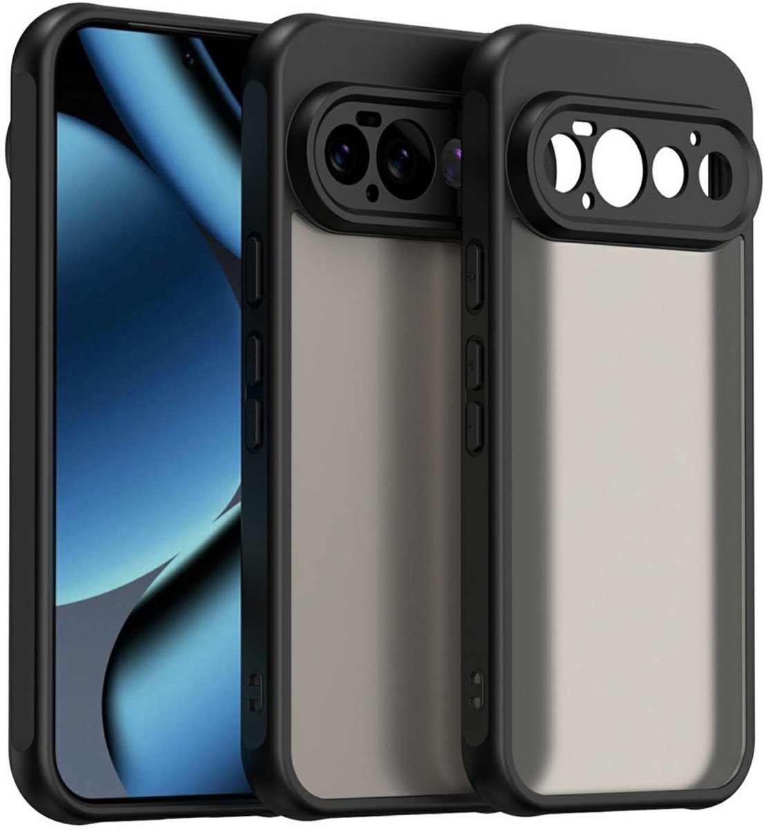 Coverup Hoesje - Geschikt voor Google Pixel 11 Pro Hoesje - Coverup Mat Transparante Back Cover met Camera Cover - Zwart
