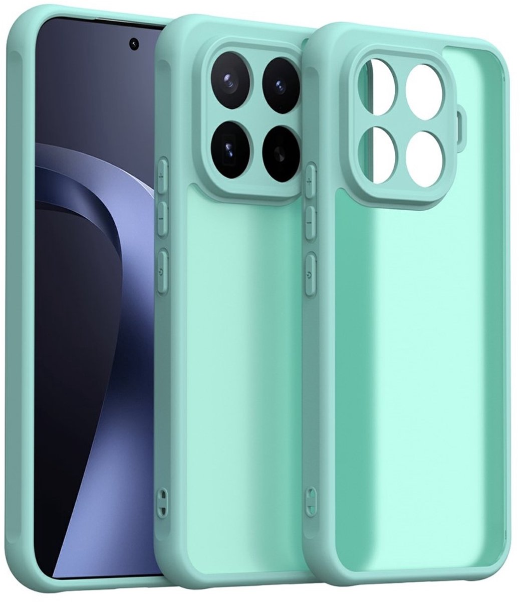 Coverup Hoesje - Geschikt voor Xiaomi 17T Pro Hoesje - Coverup Mat Transparante Back Cover met Camera Cover - Mintgroen