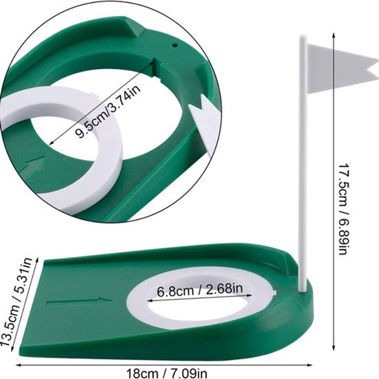 KZQ Putting oefenset - Golf oefenmat - Putting oefenmat - Indoor golf trainingsaccessoires - Geschikt voor binnen- en buitengebruik en beginnerstraining van kzq — afbeelding 2