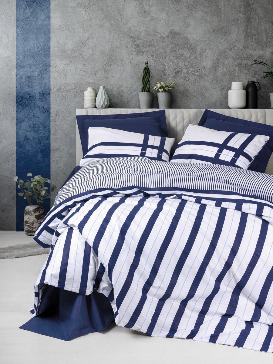 L'essentiel Maison Asir - Dekbedovertrekset - Donkerblauw - 155 x 220 cm