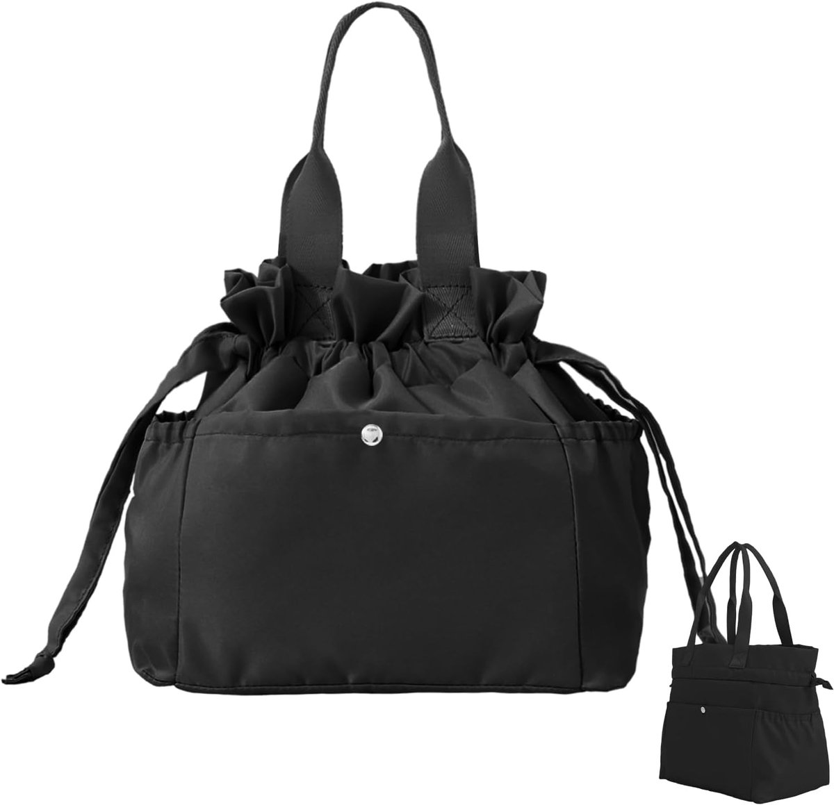VHV - Koeltas - Geïsoleerde Lunchtas met Trekkoord - 6 Vakken - Waterdichte Buitenstof - voor Werk, Kantoor, Reizen en Picknick - Zwart - 23 x 20 x 25,5 cm