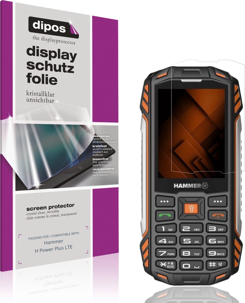 dipos – 4x Beschermfolie geschikt voor Hammer Power Plus LTE | Krasbestendige & heldere Screenprotector Ultra-Thin