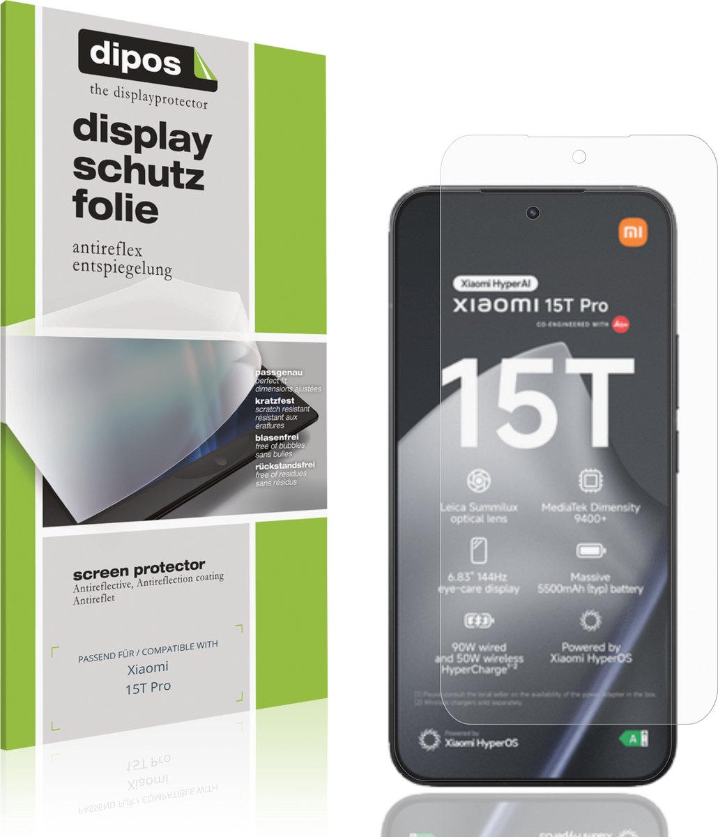 dipos – 4x Matte Beschermfolie geschikt voor Xiaomi 15T Pro | Krasbestendige & antireflecterende Screenprotector Ultra-Thin