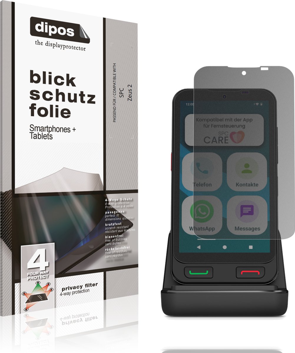 dipos – Matte Privacy Screenprotector geschikt voor SPC Zeus 2 | Anti-Spy Beschermfolie