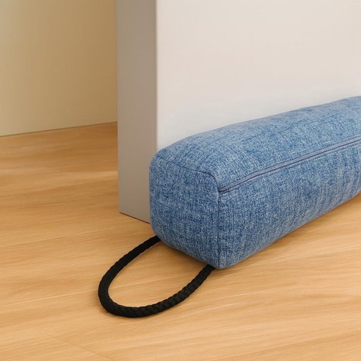 Draai- en tochtstrip voor deuren, winddichte deurstopper met granulaatvulling, ideaal tegen kou en stof, 92 cm, grijsblauw, energiezuinig en geluiddempende oplossing voor elke deur