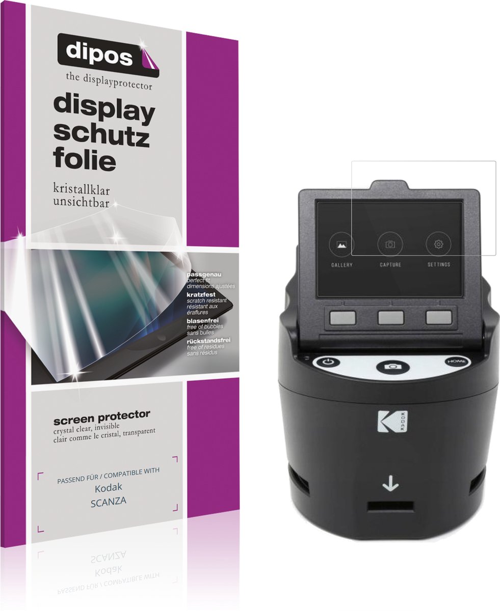 dipos – 2x Beschermfolie geschikt voor Kodak SCANZA | Krasbestendige & heldere Screenprotector Ultra-Thin