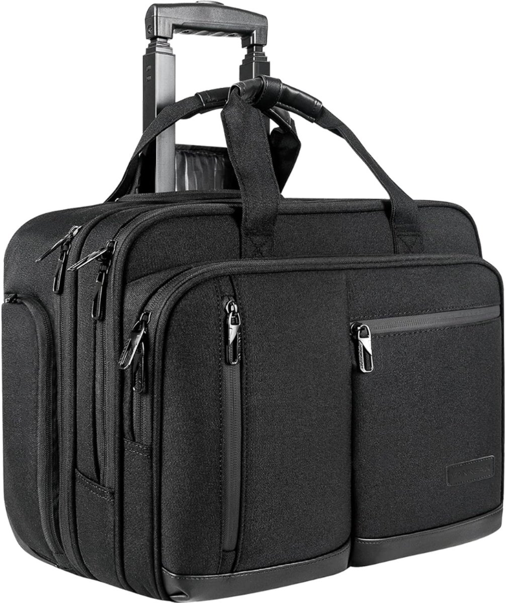 ZRNS® Laptoptrolley - Business Trolley - Laptop Trolley - 17,3 Inch - Zwart