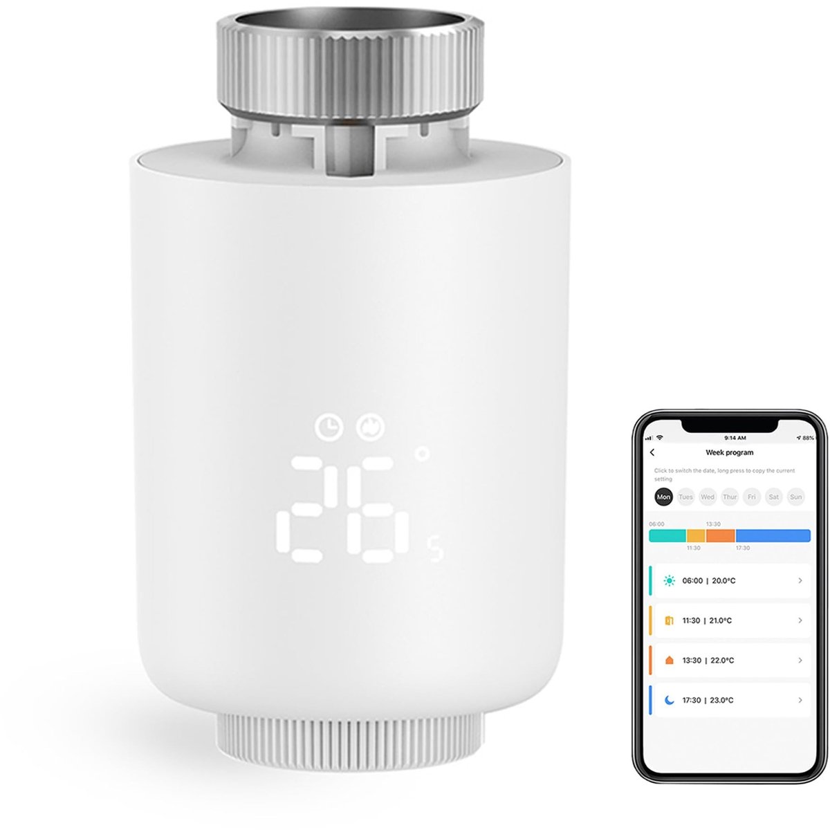 Solidchoice - Slimme Radiatorthermostaatkraan - Programmeerbaar met Zigbee Hub