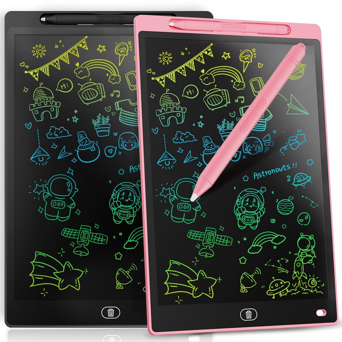 Solidchoice - 2-Pack Kleurrijke LCD Tekentabletten 30 cm voor Kinderen