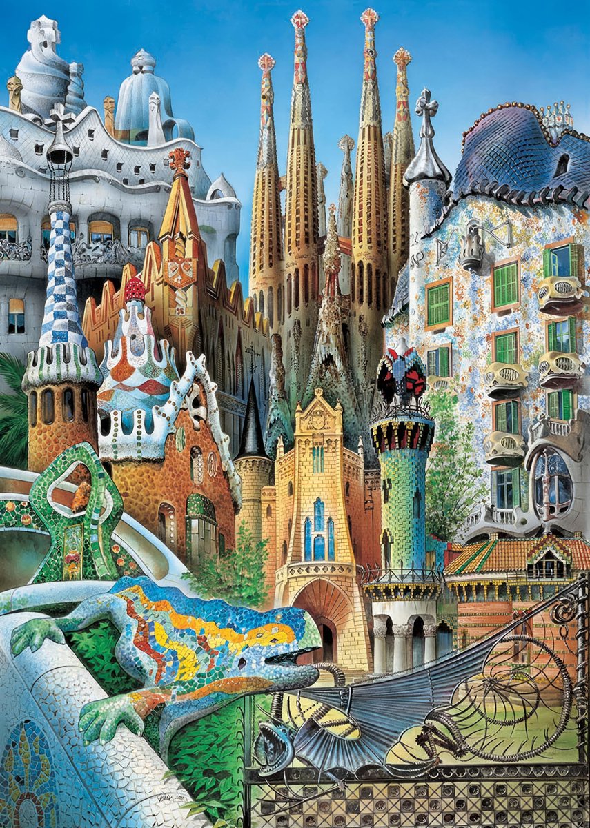 Solidchoice - 1000 Delen Puzzel Barcelona Gaudi 70 x 50 cm