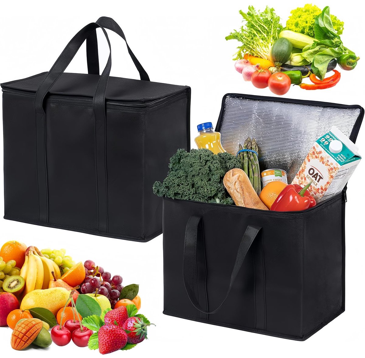Solidchoice - Set van 2 Vouwbare Koeltas met Handvaten 35 Liter
