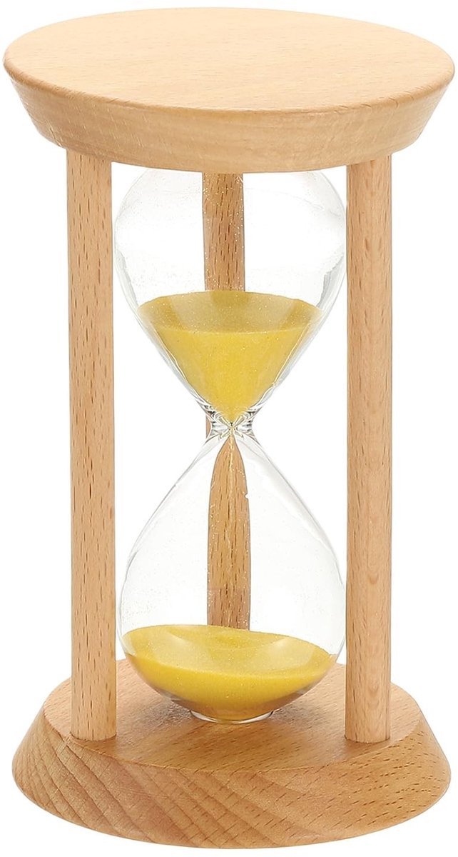 Solidchoice - Gele Zandtimer van Hout, Decoratieve Zandloper voor Diverse Toepassingen
