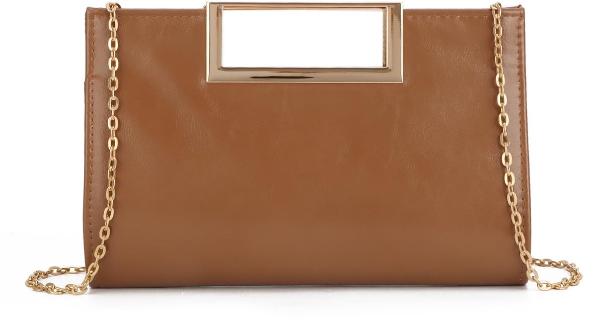 Solidchoice - PU Leren Clutch met Verwijderbare Kettingriem