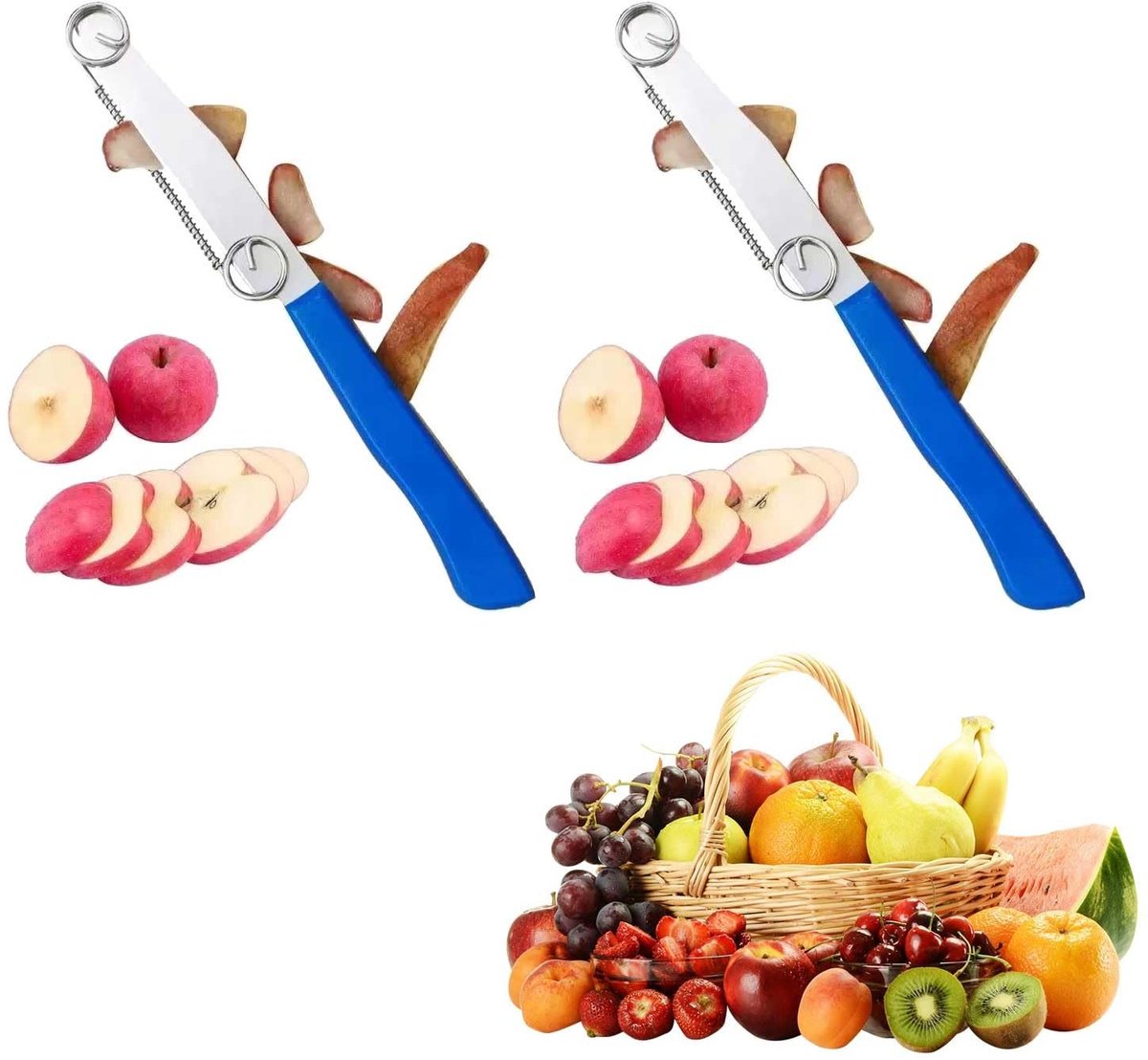 Solidchoice - Set van 2 Multifunctionele Snijmessen voor Fruit en Groenten