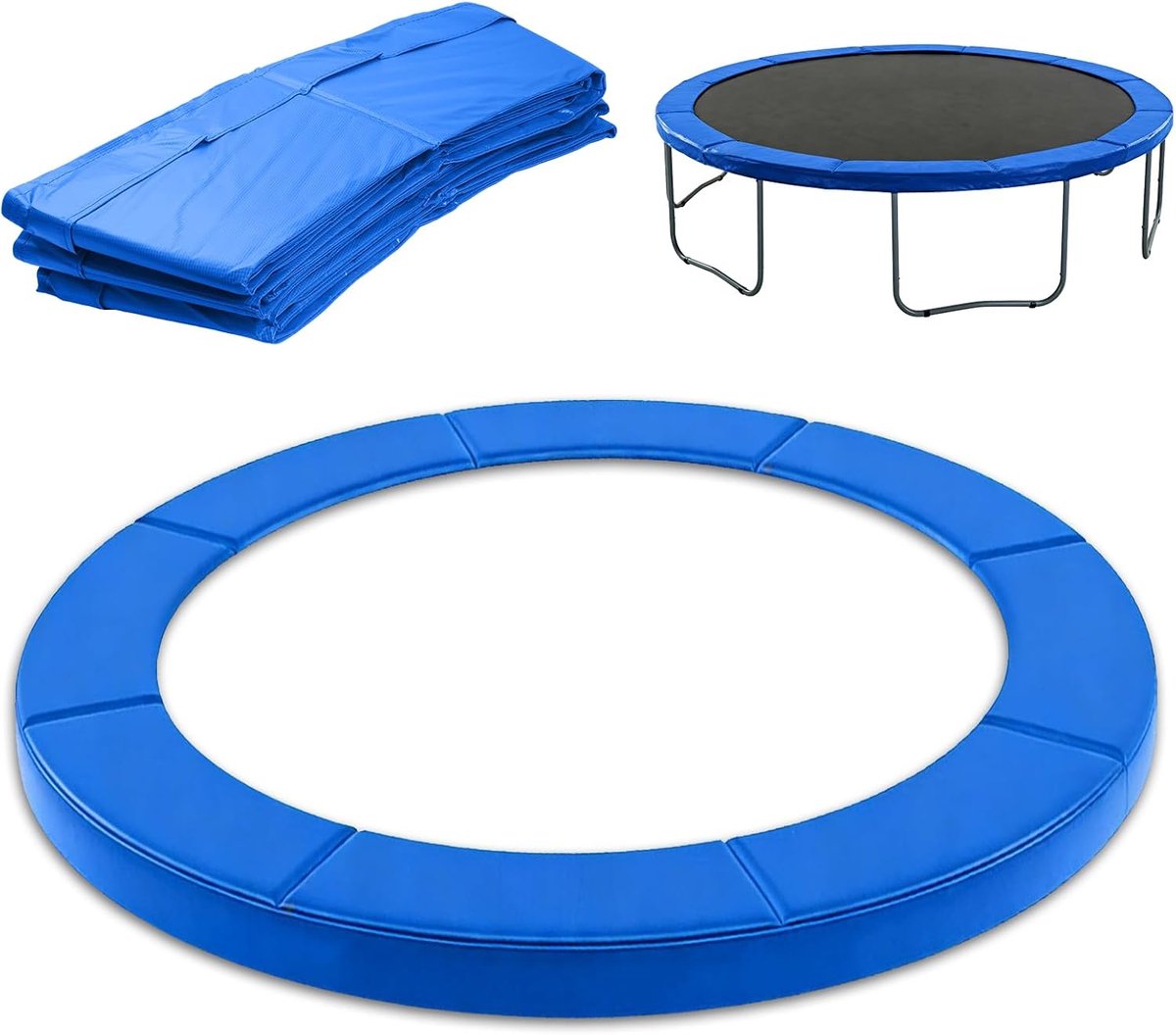 Beschermhoes voor trampoline - 1 stuk - 8 FT - Veerhoes - Trampoline beschermhoes - Randbescherming voor trampoline - Trampoline randbescherming - Beschermmat - Trampolineaccessoire - Stofhoes - 244 cm - blauw