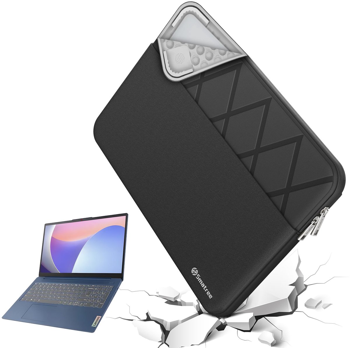 Solidchoice - 14 Inch Laptop Sleeve met Schokbescherming voor Lenovo Slim