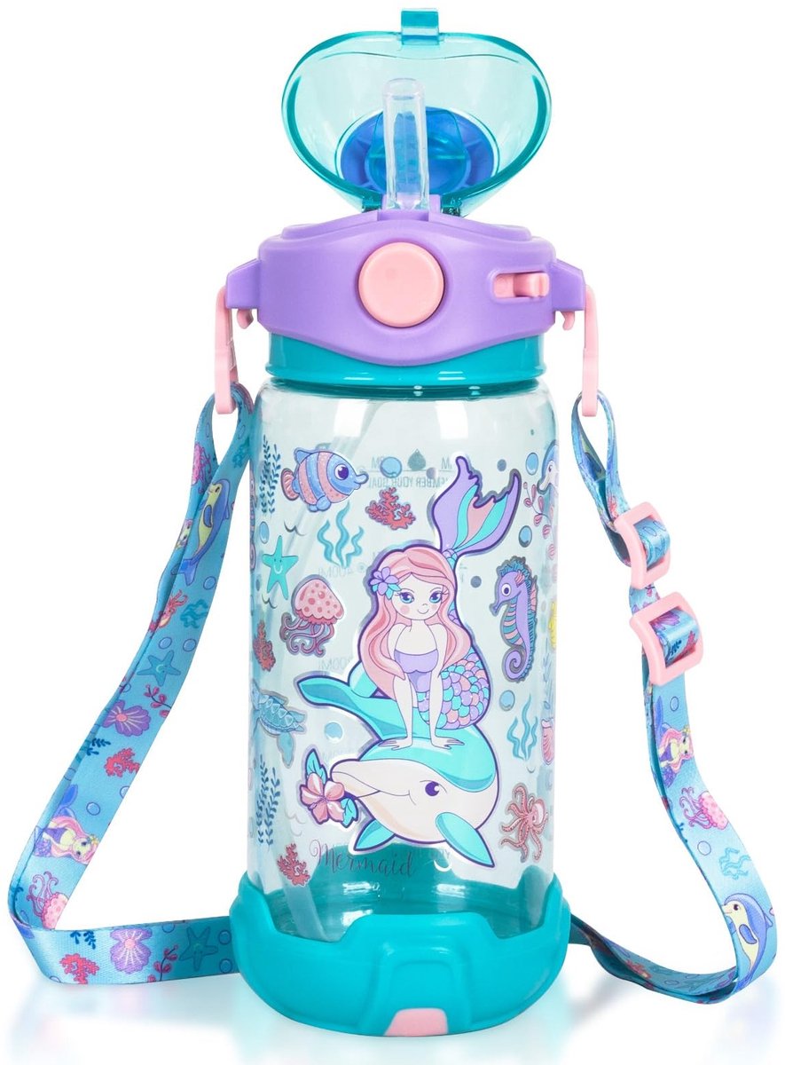 Solidchoice - Kinderventielfles 650ml met Rietje en Vergrendelbare Deksel