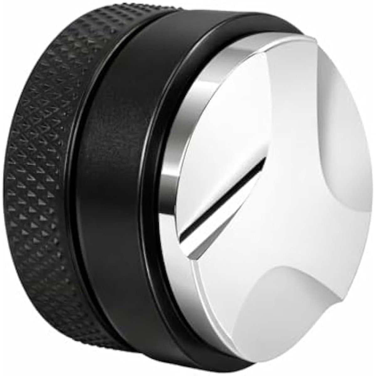 Verstelbare koffiedispenser van 53 mm, gemaakt van roestvrij staal, met dubbele kop, compatibel met portafilters van 54 mm.