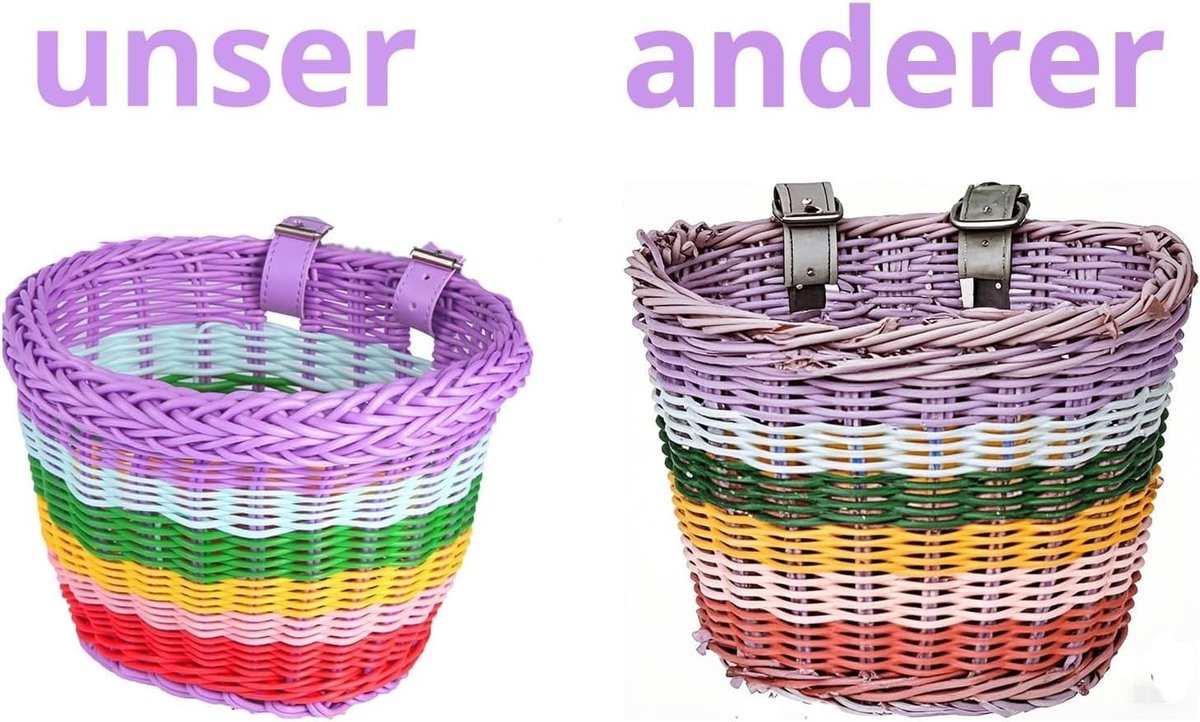 Solidchoice - Kinderfietsmand van Gevlochten Kunststof Rotan