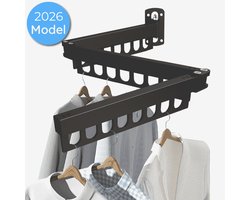 AlluraGoods Wanddroogrek Inklapbaar – Wanddroogrek Uitschuifbaar – Droogrek Hangend Uitklapbaar – Stevig Droogrek Hangend voor Badkamer
