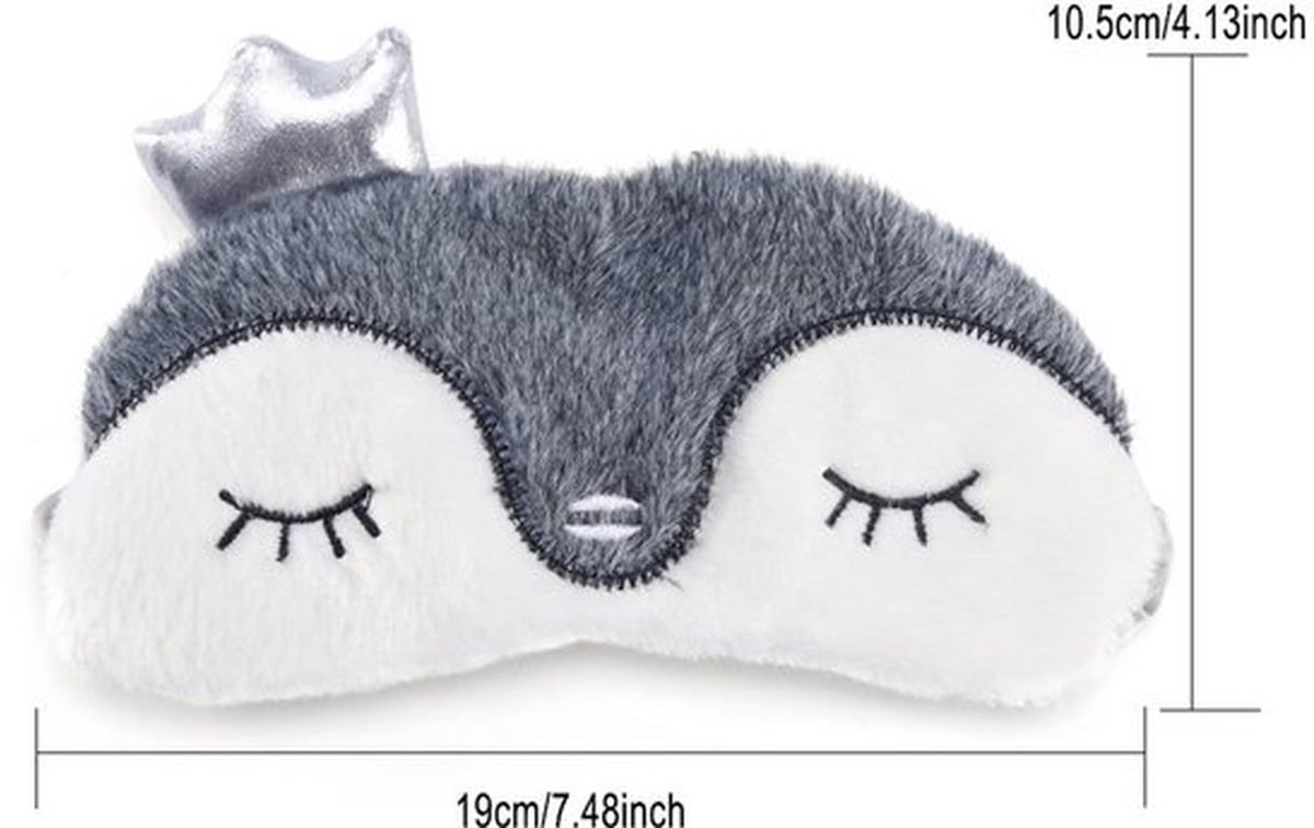 Slaapmasker Warmtefunctie - Slaapmasker Kind - Oogmasker Dierpatronen - Pluche - Zacht - 19x10 cm