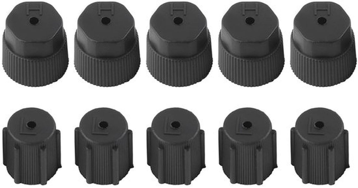 Airconditioning-servicekappen 10 stuks - Universele Doppen - A/C-reparatie - Koudemiddel-laadaansluiting - Auto-accessoires - Hoogwaardig ABS-materiaal - AC-doppen