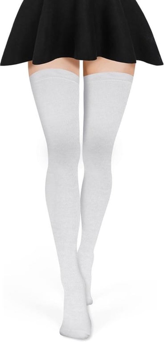 Dijbeenhoge Sokken - Extra Lange Kousen - Katoenen Sokken - Comfortabele Beenwarmers - Zachte Polykatoen - Goede Elasticiteit