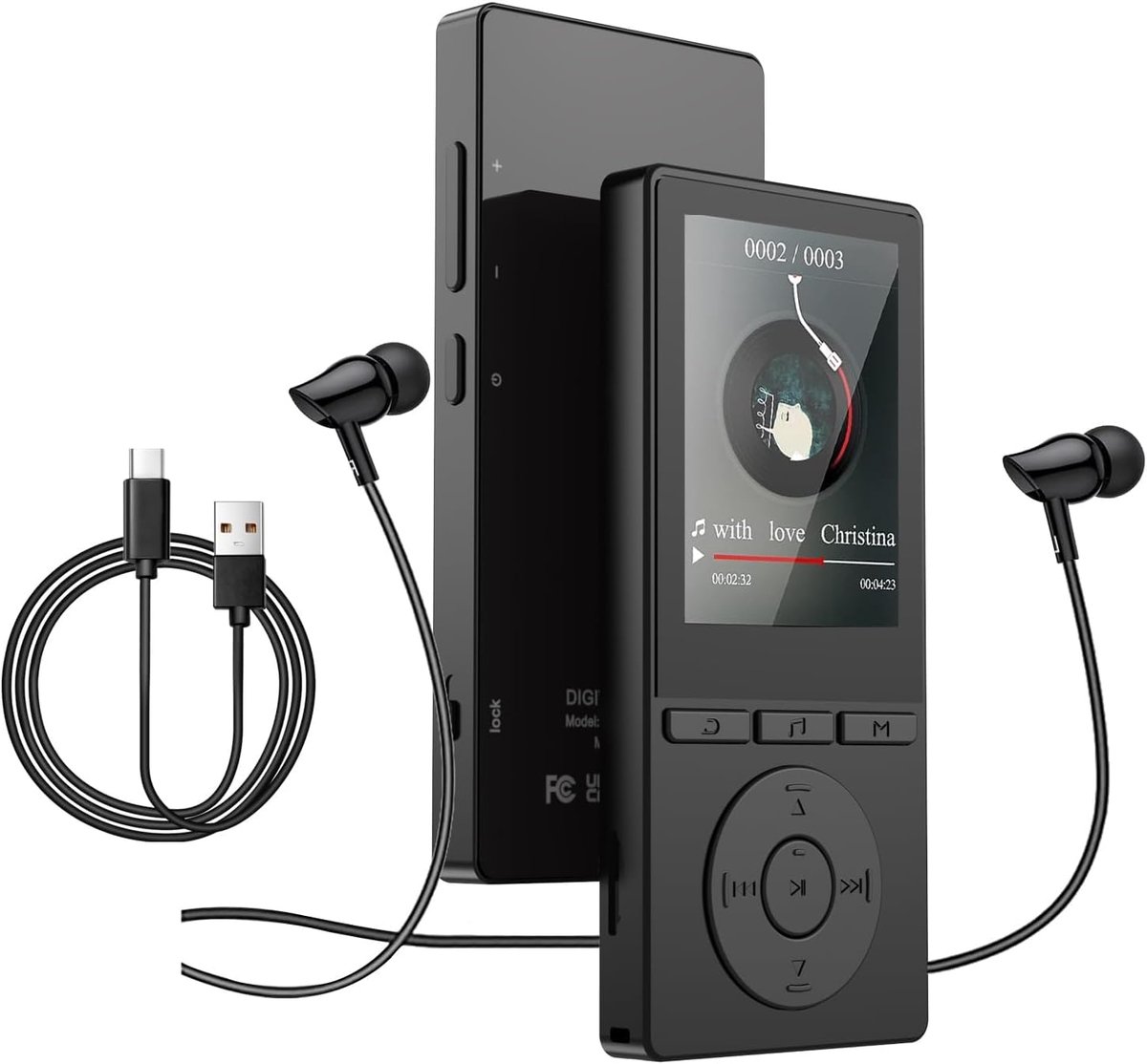 carmdering - MP3 speler met Bluetooth 5.0 en 32GB geheugen -Met Luidspreker, FM Radio, Spraakrecorder en E-book