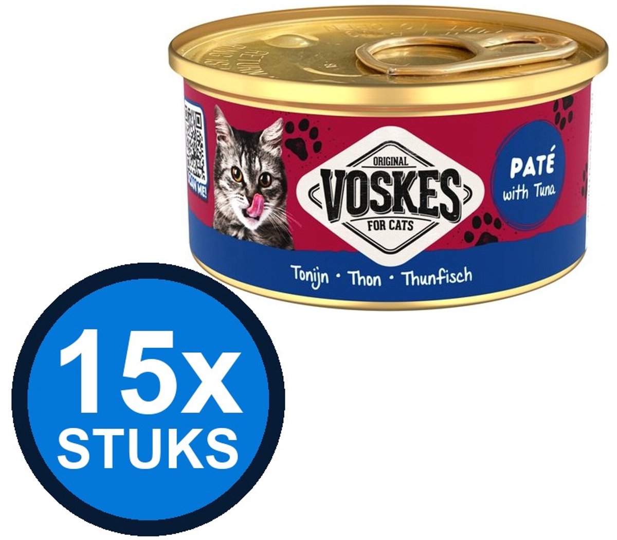 Voskes Voskes Pate Tonijn - Kattenvoer - Blik 85g