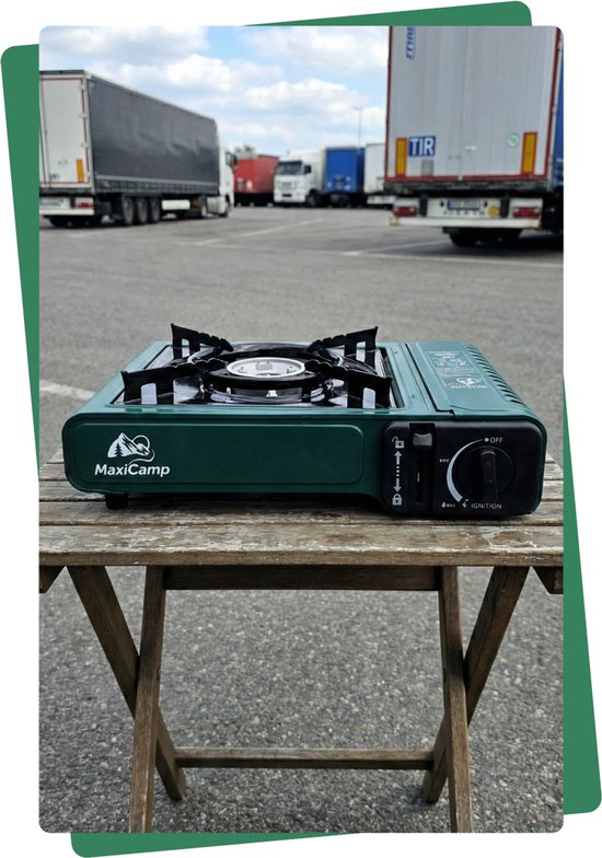 MaxiCamp - Campingkooktoestel GREEN SafeTwist-Off - 2100 W - met grillplaat — afbeelding 5
