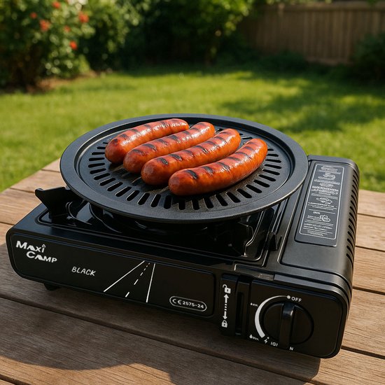 MaxiCamp - Campingkooktoestel BLACK - 2100 W - op gascartouche - met koffer — afbeelding 5