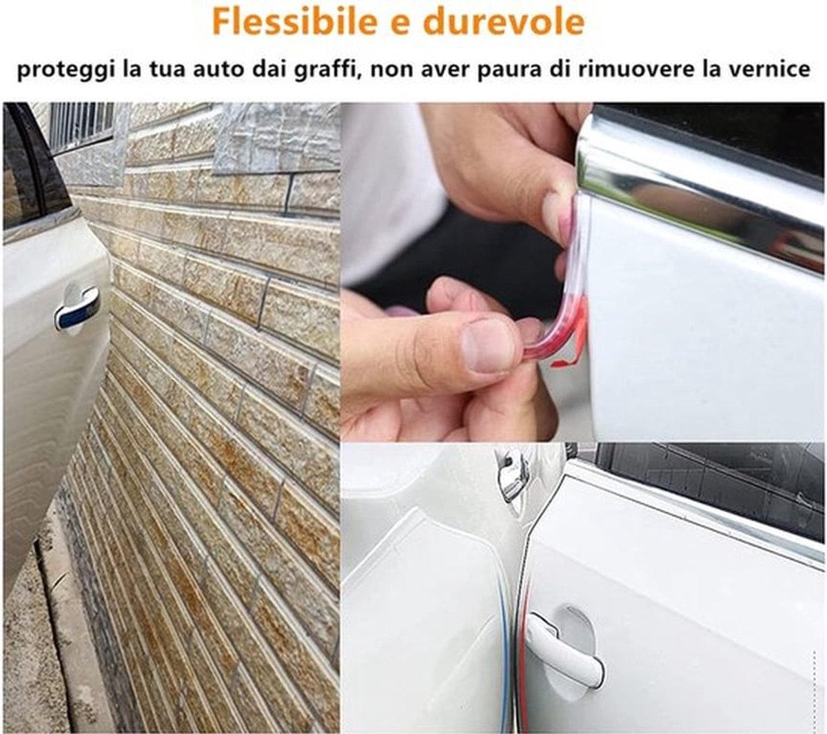 Autohoekbeschermer U-vorm 5 m - Hoekbescherming - Deurbeschermers voor binnen - Afdichting - Duurzaam PVC - Geschikt voor verschillende automodellen - Deurbeschermer