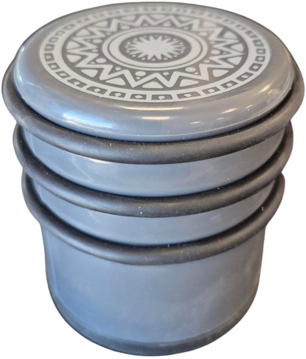 Cogex Deurstopper - grijs - mandala design - rubber - D7,5 x H8 cm