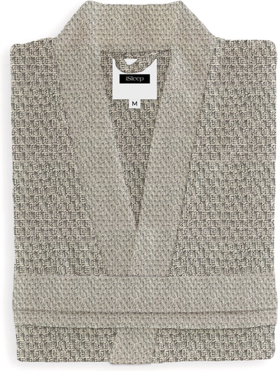 ISleep Badjas Grant - 100% Katoen - Unisex - Maat M - Taupe