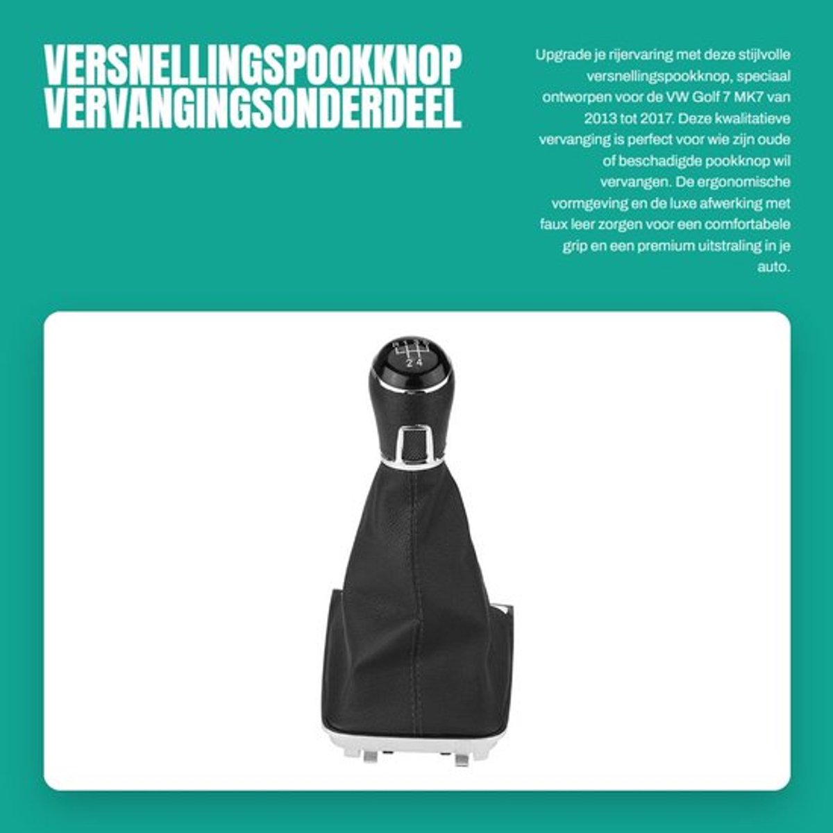 Versnellingspook Hoes - Pookknop - Versnellingspook Knop - Universeel - Faux Leer - Ergonomisch Ontwerp - Versnellingsknop