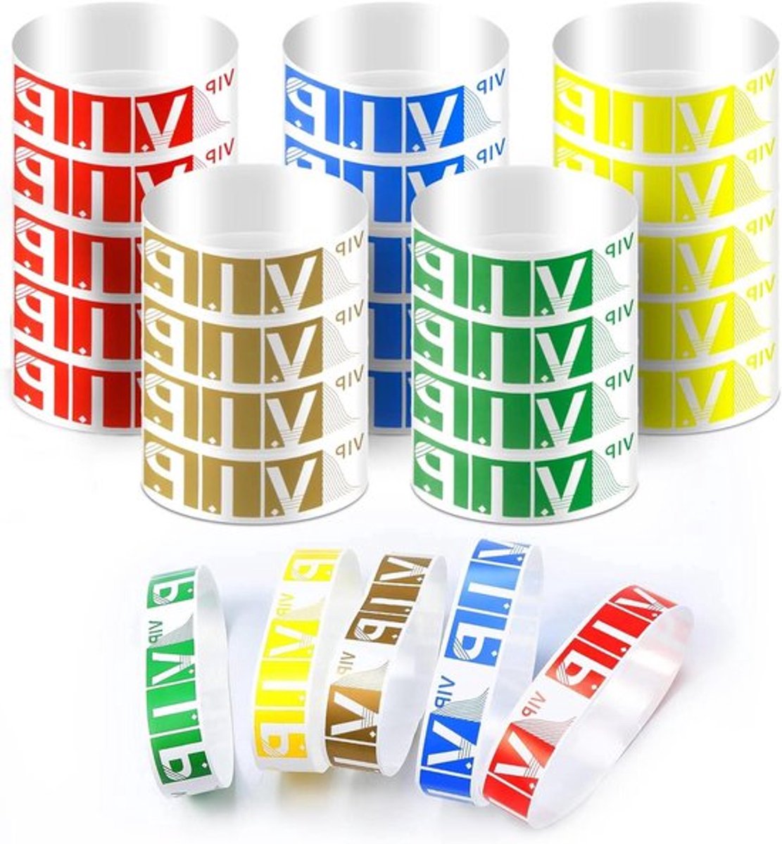 Polsbandjes Voor Evenementen - Waterdichte Polsbandjes voor Feesten en Concerten - 500 Stuks in 5 Kleuren.