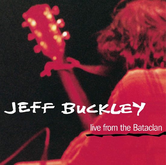 Jeff Buckley live from the Bataclan album cover, rood en vaag.