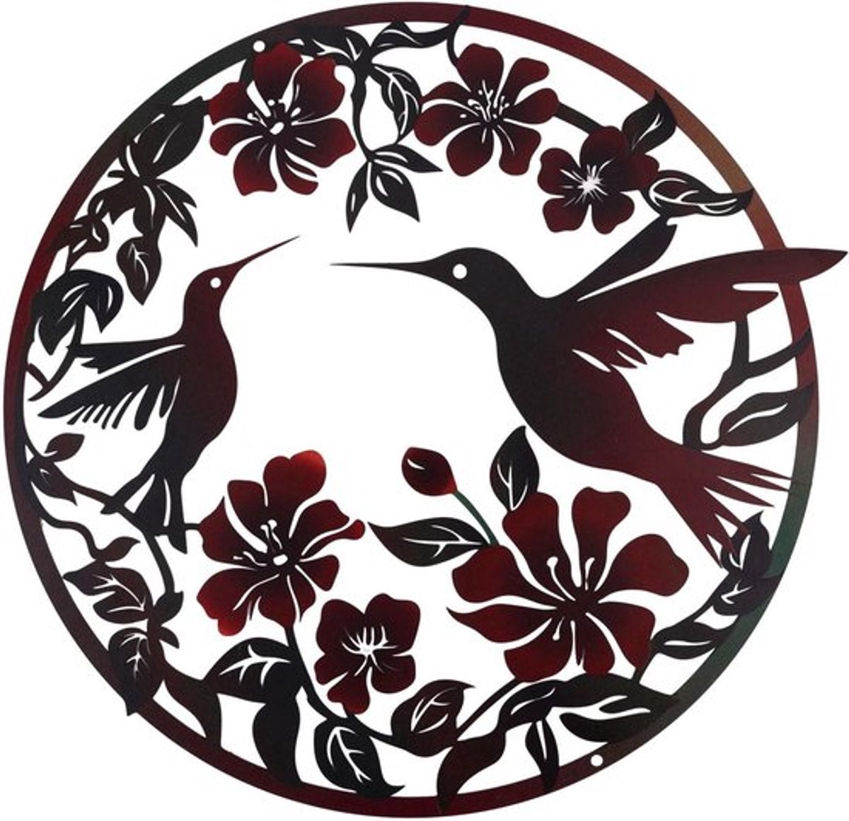 Metalen Kolibrie Wanddecoratie voor Patio Tuin Hek - Vogel Silhouet - Binnen en Buiten Ophangen