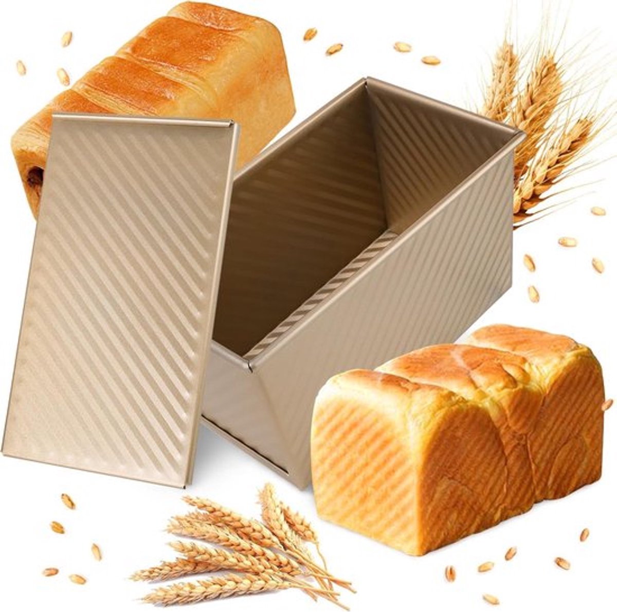 Broodvorm met deksel 1lb - bakken - toast - stalen broodblik 21 x 12 x 11,7 cm.