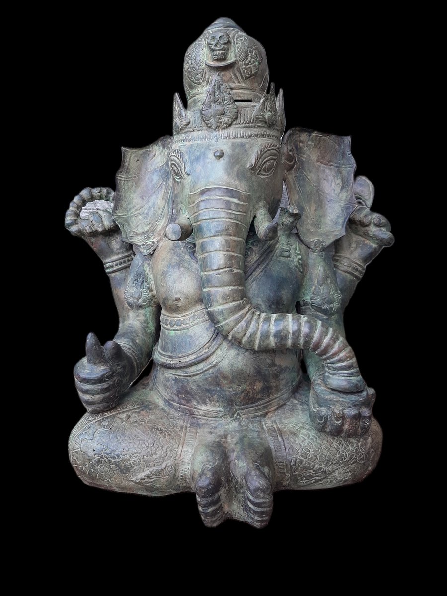 Ganesh/Ganesha/Statue en bronze/style Indonésien Java Bali/Décoration/47 cm