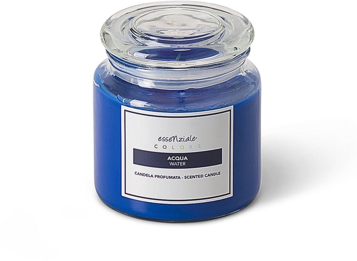 Geurkaars Acqua - 400 gram - met Bergamot & Patchouli - 80 Branduren