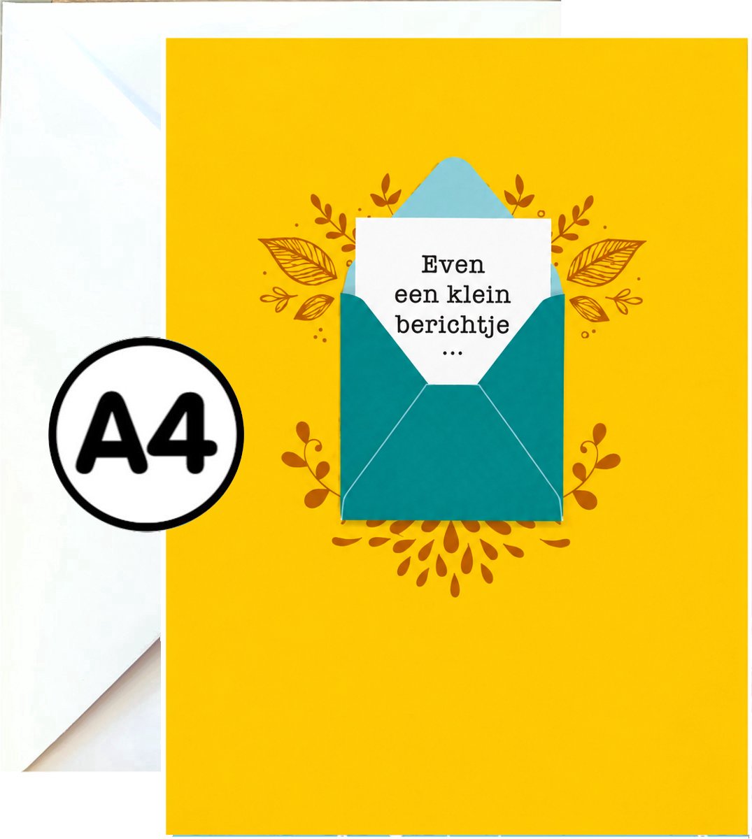 Grote Wenskaart - Bedankt Even een klein Berichtje - A4 XXL - Met Envelop