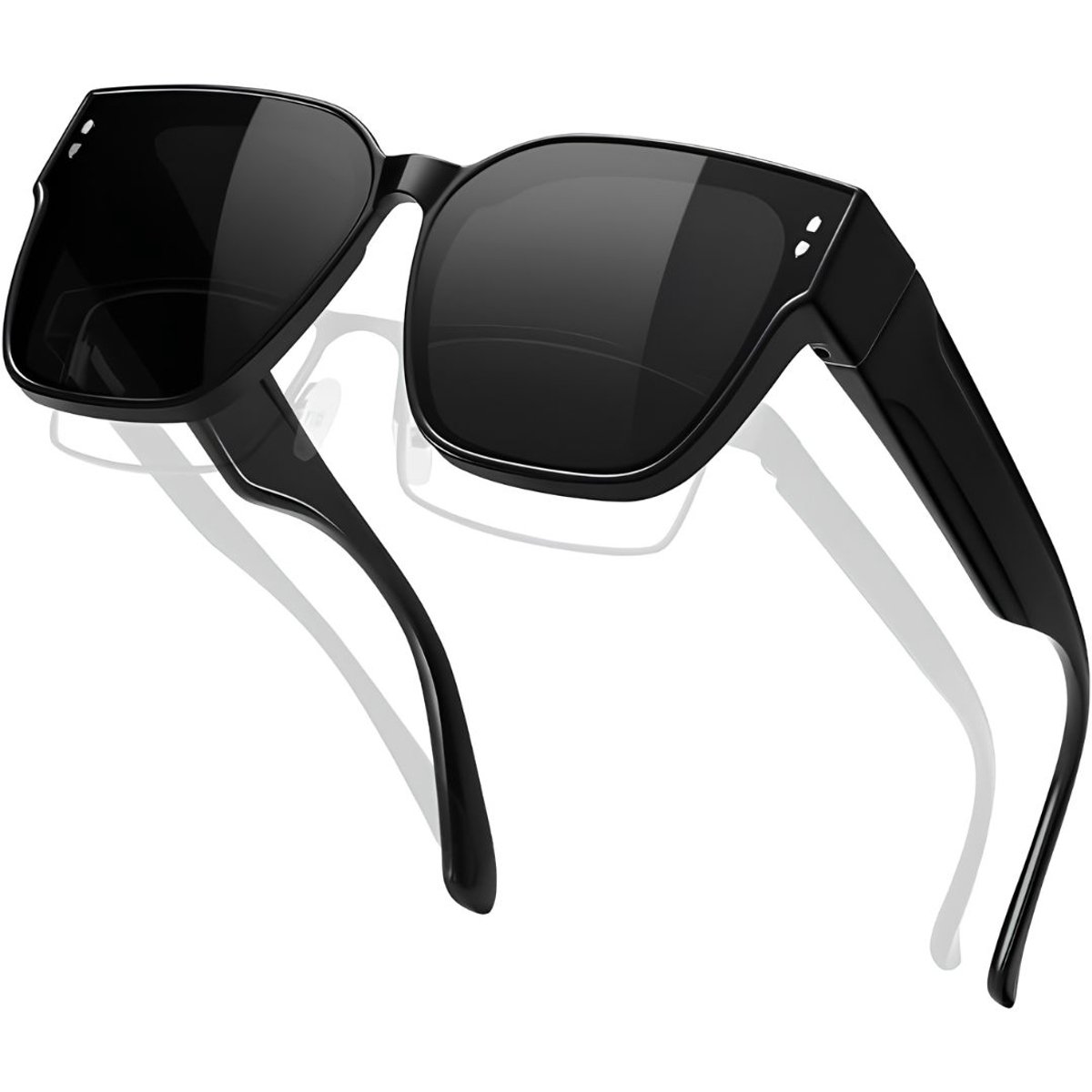 JCP® Overzetzonnebril Dames - Overzet Zonnebril Dames -Polarized - Zwart - 5cm x 6cm x 15cm