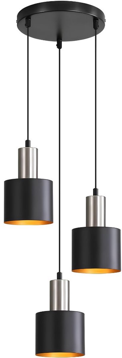 VALI® Hanglampen Eetkamer - Plafondlamp - Hanglamp - Zwart - 22cm x 12cm x 173cm