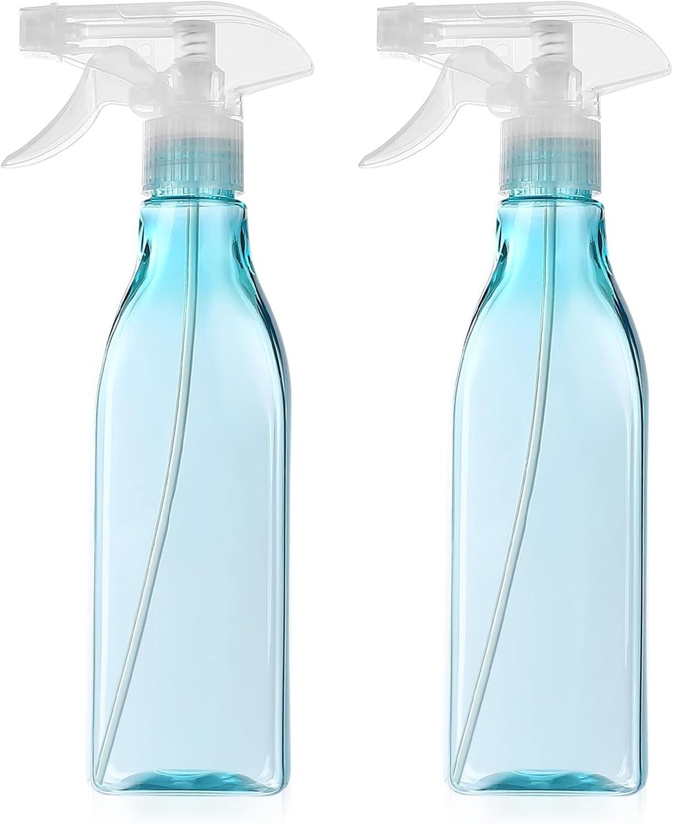 Spuitflessen,2 Stk. 450ml Plantenspuitfles, Water Spray Fles, Kunststof Verstuiver Spuitflessen, Leeg Navulbare Bloemensproeier voor Bloemen, Tuin, Haar Kapper, Kleine Plastic Planten Water Spray Fles