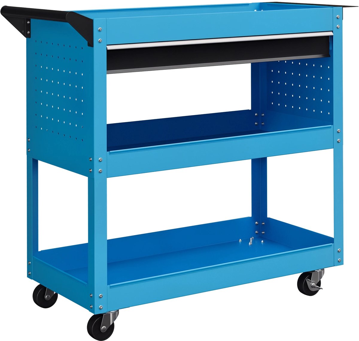 Nutrella Werkplaatskar - Werkplaatsgereedschap - Gereedschapskast - Gereedschapsdrager- Zijhandgreep- Blauw - Staal - 82Lx35Lx 76 cm