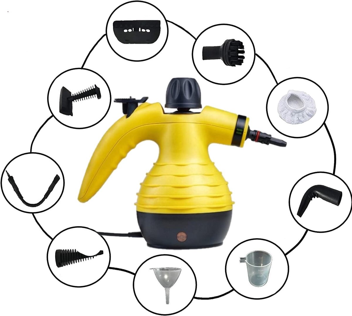 Stoomreiniger - Multifunctioneel - 1,36 kg - Met 9 Accessoires - Voor Huis en Auto