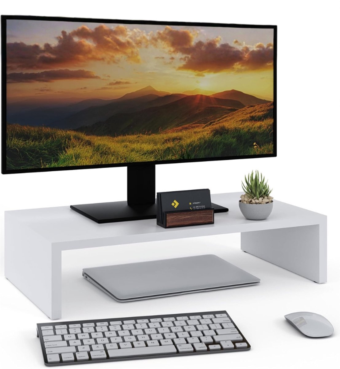 ZRNS® Beeldscherm Verhoger - Monitor Standaard - Computerstandaard - Wit